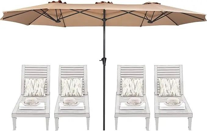 13FT Outdoor Umbrella for Patio, Double sided Pool Umbrellas with Fade Resistant Canopy, Large Table Umbrella