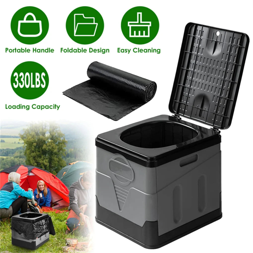 Portable Toilet with Carry Bag Foldable Emergency Toilet with Lid Trash Bags Camping Toilet Foldable Toilet for Car Outdoor