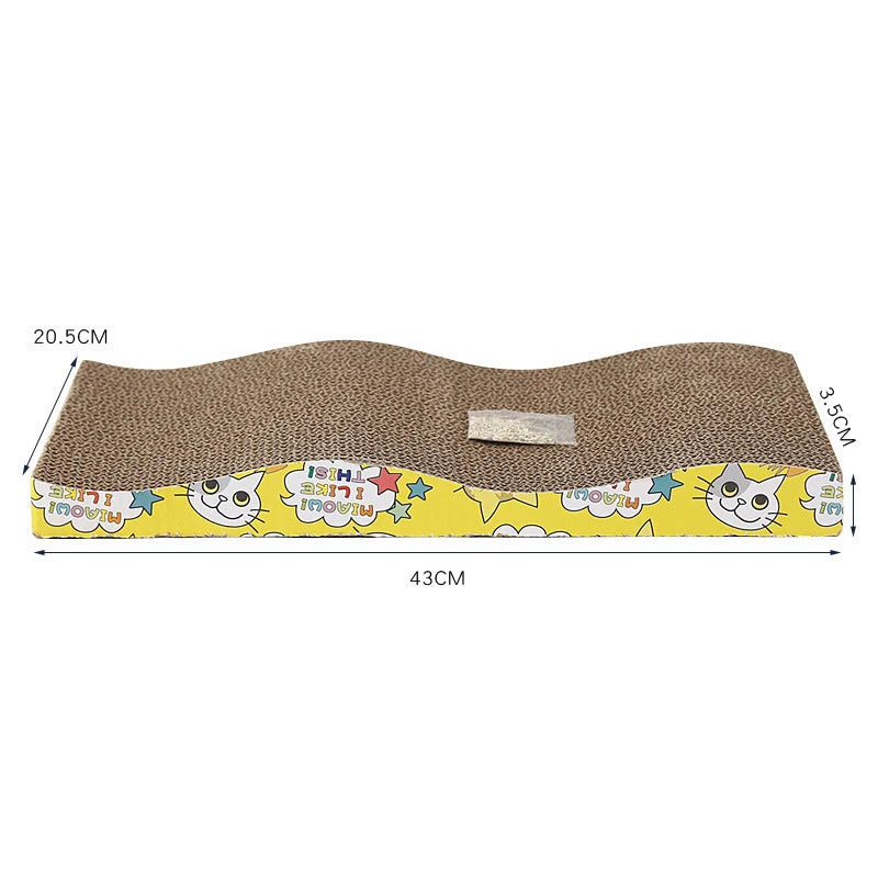Pet Cat Wave Curved Catnip Cat Scratcher Indoor Cats Scratchers Cardboard Abrasion Resistance Cat Scratch Pad Pet Supplies
