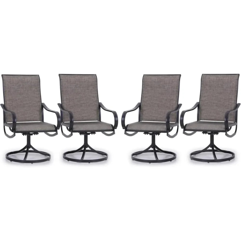 Patio Swivel Dining Chairs Set of 4 Outdoor Metal Chair with Textilene Mesh Fabric, Patio Gentle Rocker Chair