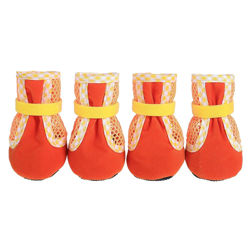1Set Wear Resistant Dog Cat Boots Outdoors Thickened Anti-Slip Small Puppy Shoes Adjustable Drawstring Pet Booties Pet Supplies