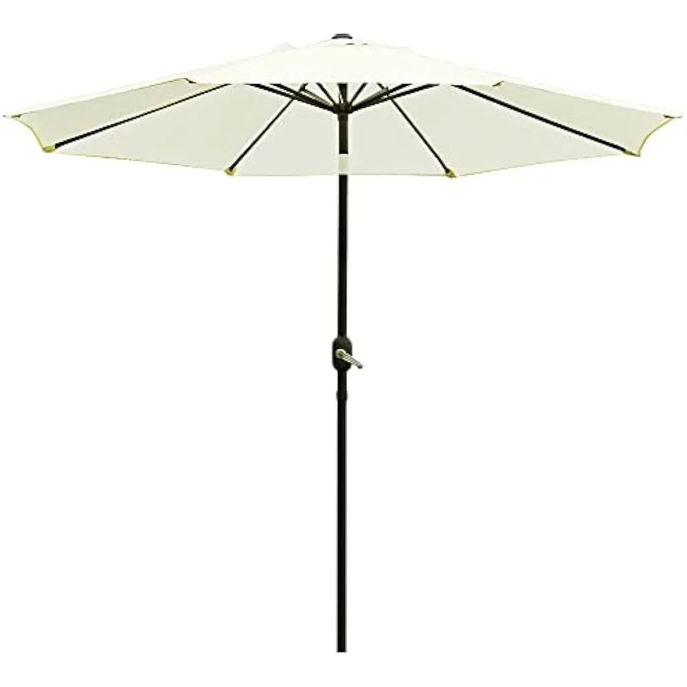 9Ft Patio Umbrella Outdoor Table Umbrella with 8 Sturdy Ribs (Tan)