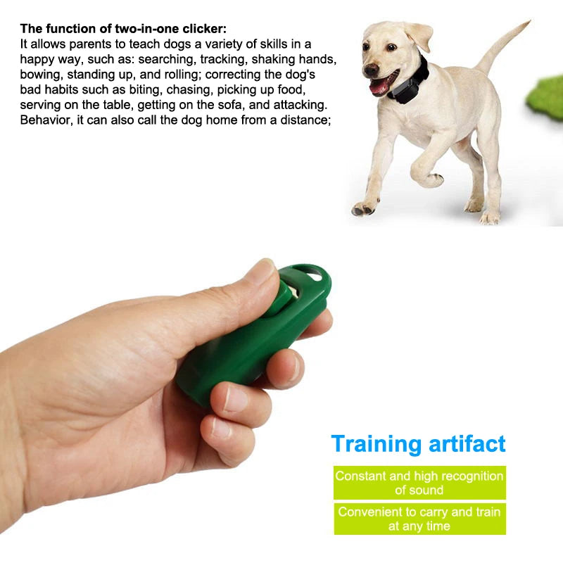 Pet Multifunctional 2 In 1 Clicker Whistle Dog Trainer Clicker With Keyring Pet Puppy Trainer Dog Flute Clicker Pet Supplies