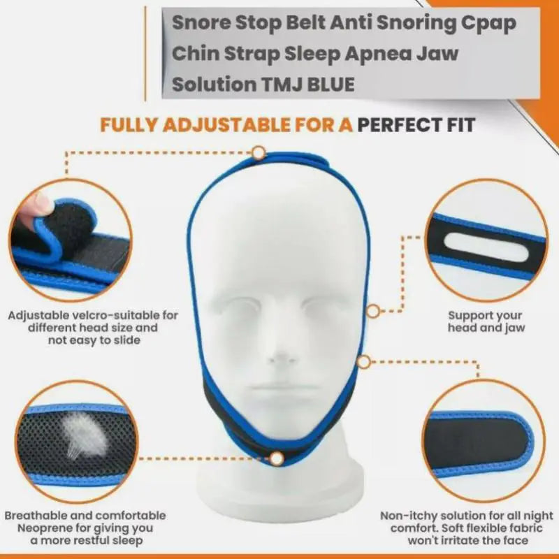 2 Pack Stop Snoring Snore Belt Anti Snore Chin Strap Sleep Apnea Chin Support Straps For Woman Man Health Care Sleeping Aid Tool