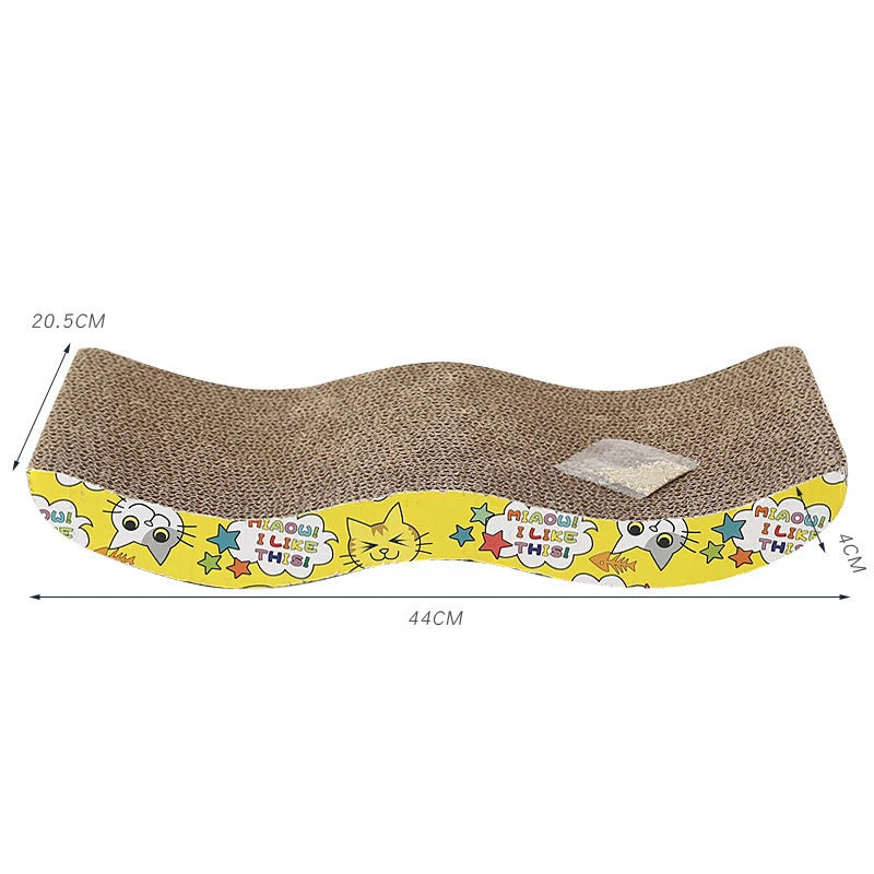 Pet Cat Wave Curved Catnip Cat Scratcher Indoor Cats Scratchers Cardboard Abrasion Resistance Cat Scratch Pad Pet Supplies