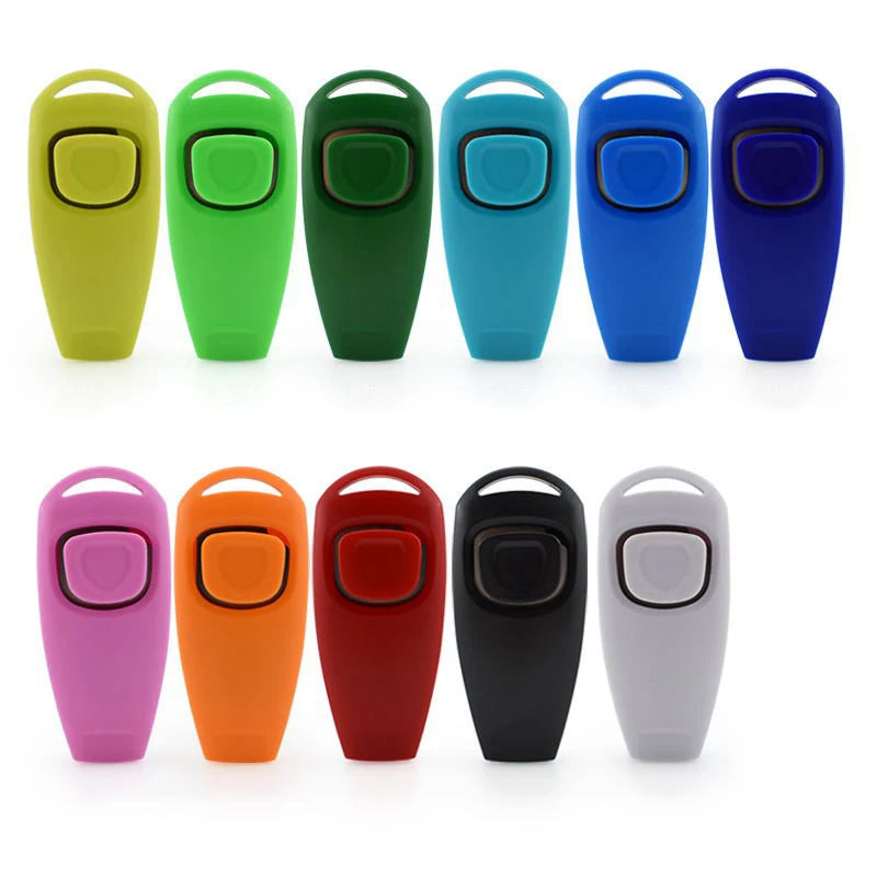 Pet Multifunctional 2 In 1 Clicker Whistle Dog Trainer Clicker With Keyring Pet Puppy Trainer Dog Flute Clicker Pet Supplies