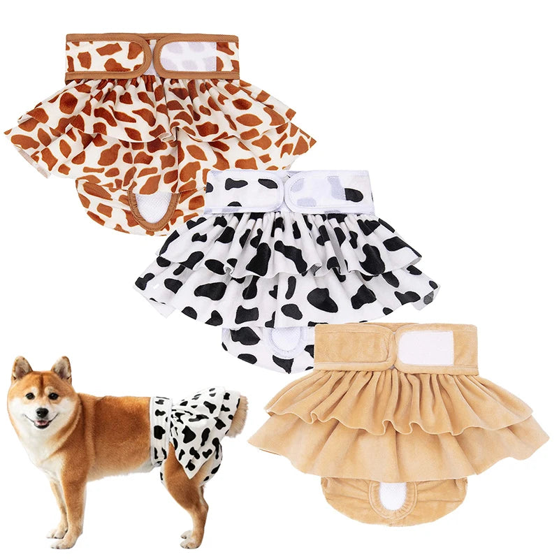 Reusable Washable Female Dog Diapers High Absorbency Leak-Proof Design Sanitary Pant Female Dog Physiological Skirt Pet Supplies