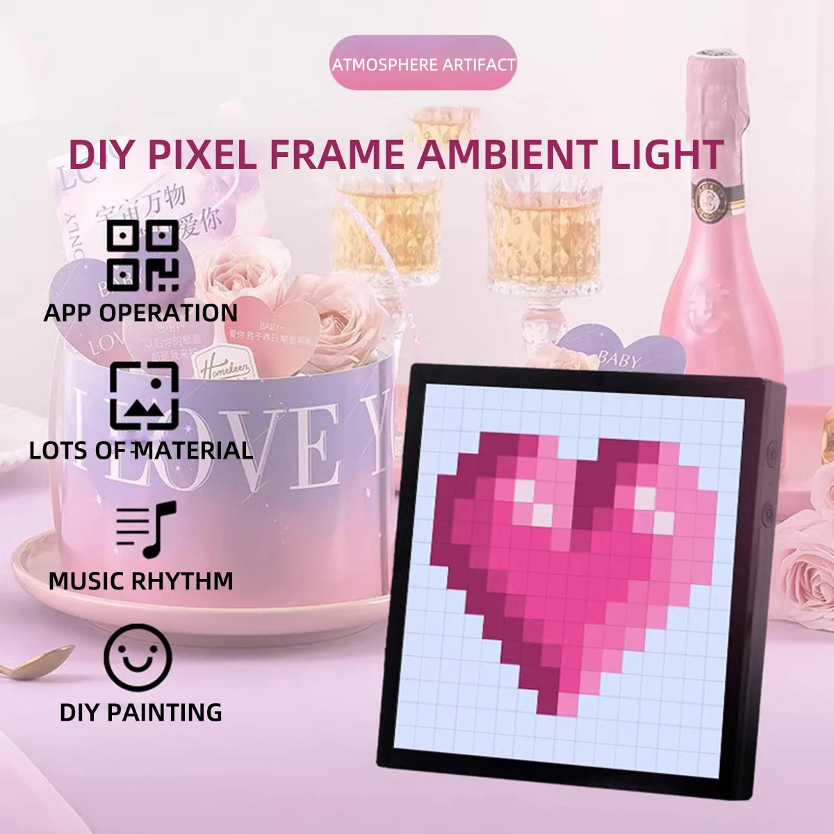 LED Pixel screen APP Multimedia player Programmable Pixel DIY Display LED Matrix Panel 16X16 32X32 Electronic Intelligent screen