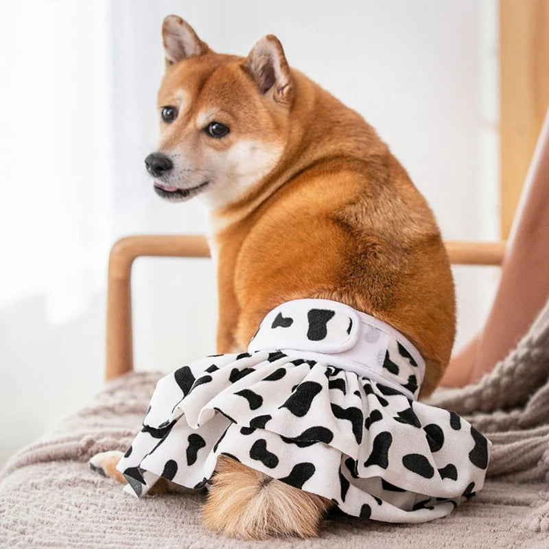 Reusable Washable Female Dog Diapers High Absorbency Leak-Proof Design Sanitary Pant Female Dog Physiological Skirt Pet Supplies