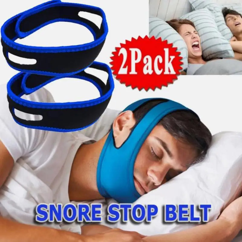 2 Pack Stop Snoring Snore Belt Anti Snore Chin Strap Sleep Apnea Chin Support Straps For Woman Man Health Care Sleeping Aid Tool