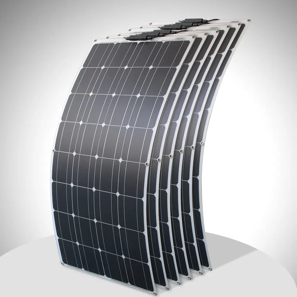 1000w flexible solar panel 12v 24v panel solar 100w monocrystalline  battery charger for rv electric car camping yacht