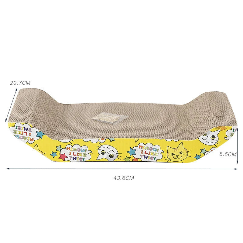 Pet Cat Wave Curved Catnip Cat Scratcher Indoor Cats Scratchers Cardboard Abrasion Resistance Cat Scratch Pad Pet Supplies