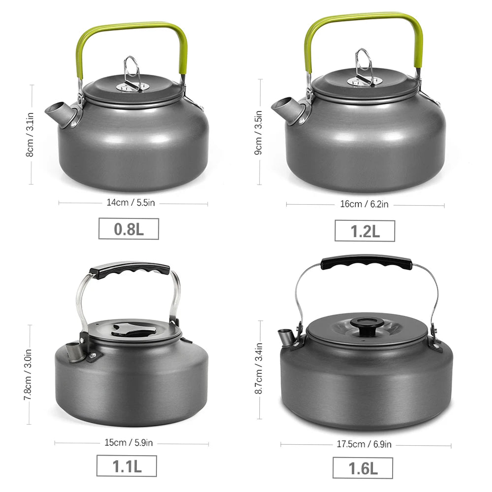 Portable Outdoor Water Kettle Water Pot Teapot Coffee Pot Indoor Aluminum Alloy Tea Kettle Outdoor Camping Hiking Picnic Pot
