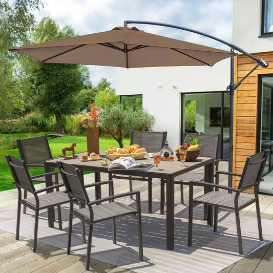 7-Piece Patio Dining Set – 6 Textilene Chairs & Outdoor Table | Modern Garden Furniture for Backyard, Deck & Balcony Use