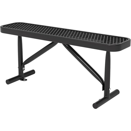 4 Feet Metal Park Bench for Outside, Outdoor Heavy Duty Garden Bench with Portable Frame, Commercial Benches for Shopping Mall,
