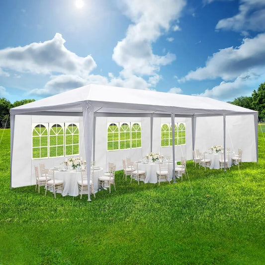10' x 30' Outdoor Waterproof Gazebo Canopy Tent with Removable Sidewalls and Windows Heavy Duty Tent for Party Wedding