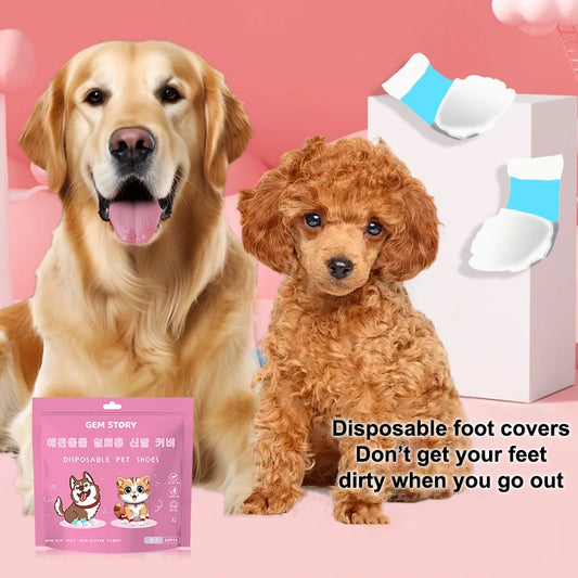 20Pcs Pet Shoes Cover Disposable Dog Shoe Cover Portable Anti Slip Anti-dirty Outdoor Pet Cat Dog Foot Cover Pet Supplies