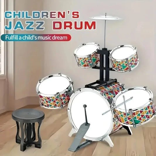 Children's drum set, for practicing percussion instruments, parent-child interaction, children's band rock toys, with a real dru