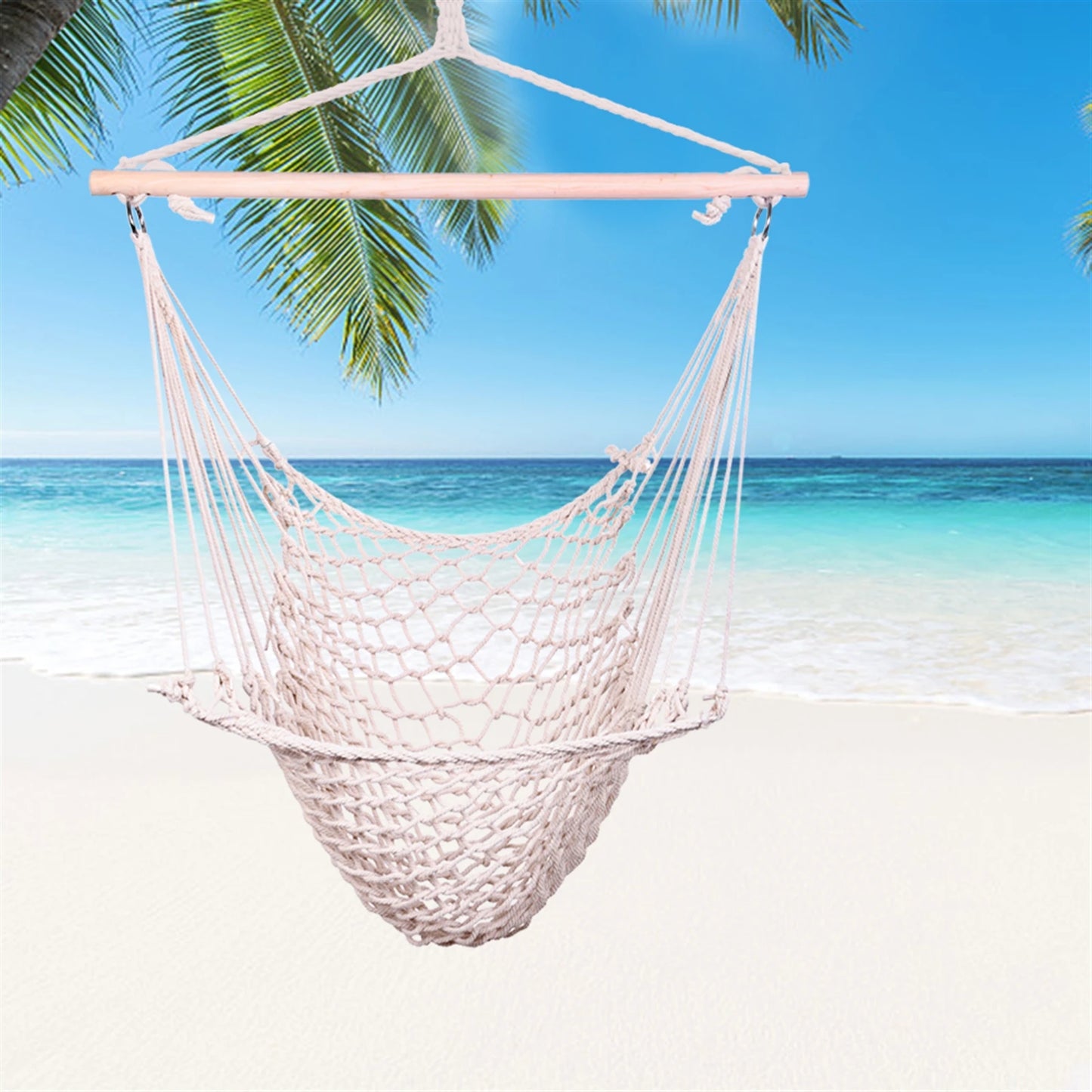 Nordic Style White Hammock Outdoor Indoor Garden Dormitory Bedroom Hanging Chair For Child Adult Swinging Single Safety Hammock