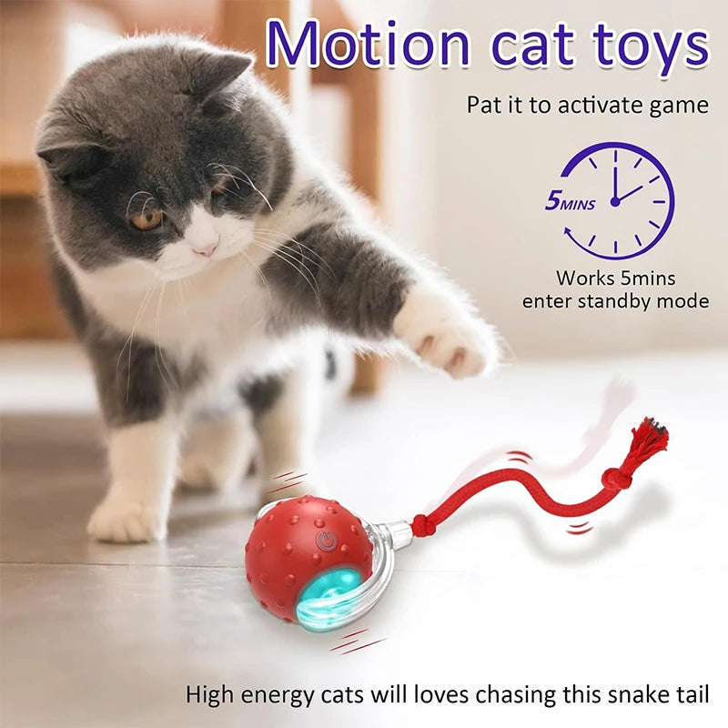 Interactive Cat Toys Ball Indoor Smart Ball Cat Toy Smart Cat Teaser Ball Rechargeable Electric Cat Ball Kitten Toy Pet Supplies