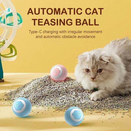 Pet Cat Smart Toy Ball Cat Automatic Rolling Ball Toy Pet Electric Ball Toys Indoor Kitten Interactive Ball Pet Supplies