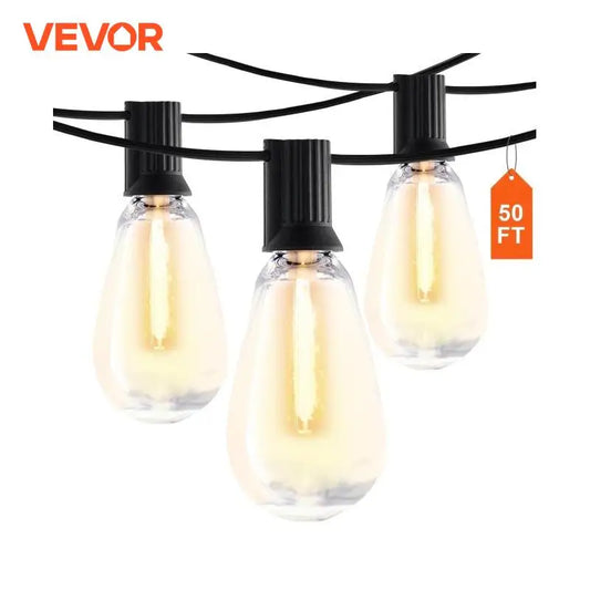 SucceBuy LED Outdoor String Lights 2700K Dimmable Outside Patio Waterproof Hanging Lights for Porch Backyard Garden Balcony