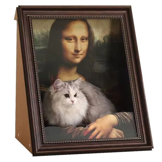 Mona Lisa Cat Nest Oil Painting Cat Bed Multi-Function Art Frame Cat House Decorative Mona Lisa Cat Cave Pet Supplies