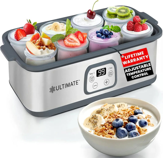 Probiotic Yogurt Maker with Adjustable Temperature & Time Control - Make Trillions of Live Probiotics & Get Better Gut Health -