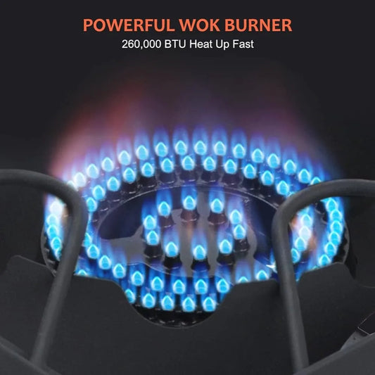 Gas Burner Outdoor Stove Burner Gas, Up to 260,000 BTU/Hr Dual Burner Propane Stove with Propane Burner stand,