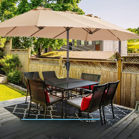 13FT Outdoor Umbrella for Patio, Double sided Pool Umbrellas with Fade Resistant Canopy, Large Table Umbrella