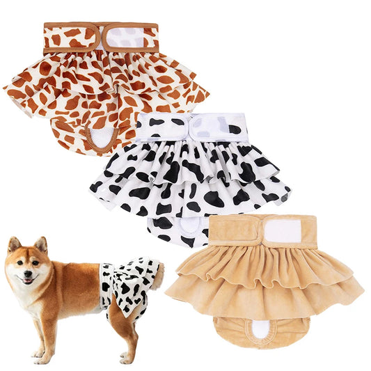 Reusable Washable Female Dog Diapers High Absorbency Leak-Proof Design Sanitary Pant Female Dog Physiological Skirt Pet Supplies