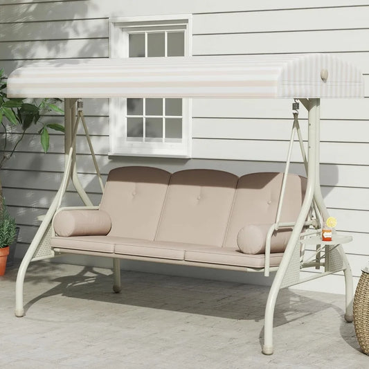 Patio Swings with Canopy, Outdoor Patio  with CupHolder, Outdoor Bench for Outside with Stand, Yard  for Adult,